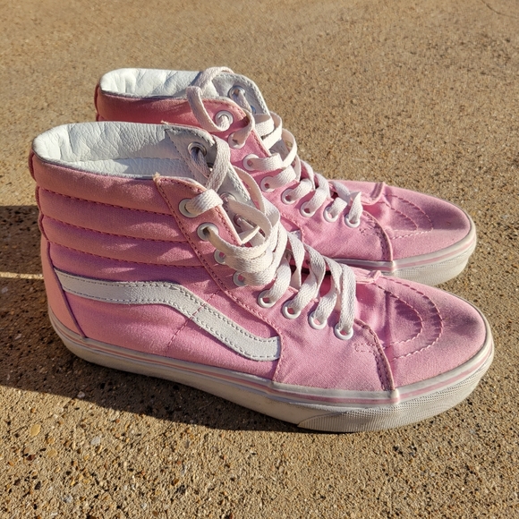 Vans Pink Hi Top Shoes sz 5.0 - Picture 3 of 9